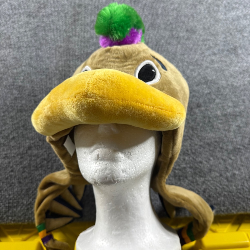 New Orleans Pelicans Mardi Gras Plush Pierre the Pelican Beanie Hat NBA Carnival